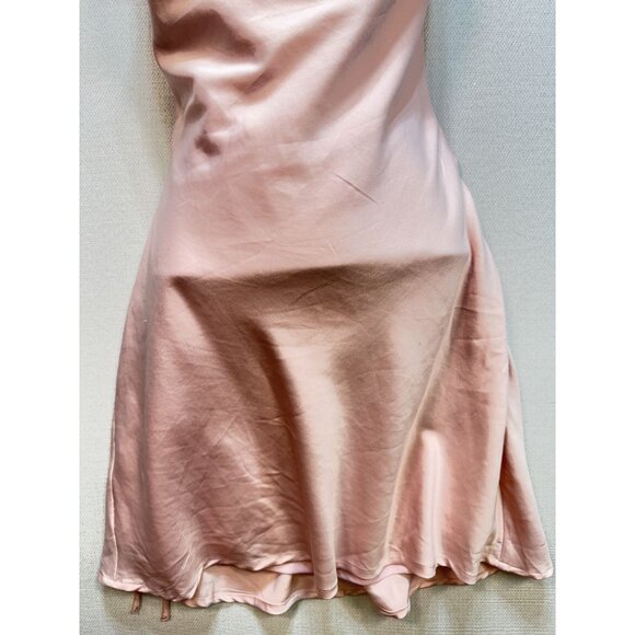 Princess Polly Womens Satin Strappy Mini Dress Size 6 Pink Sleeveless Party Chic - Picture 7 of 11